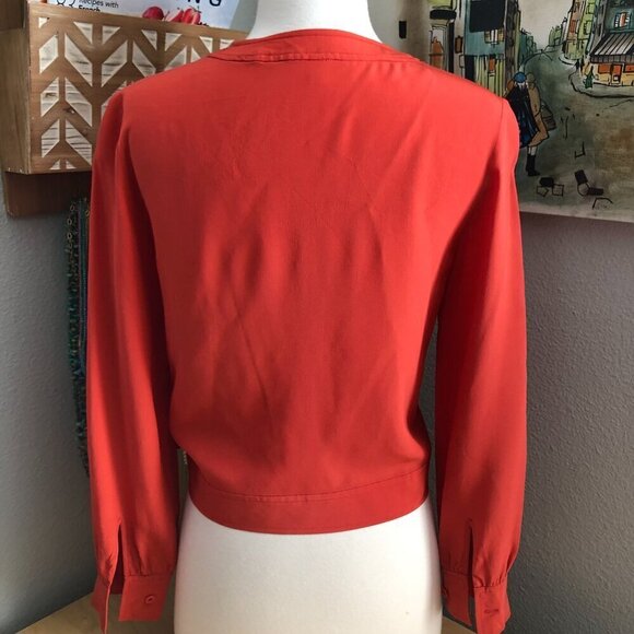 Lily Silk Burnt Orange Blouse - Quiet Luxury - Picture 4 of 6